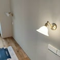 thumbnail image 6 of FSLiving Color Changing RGB Mode Wall Sconce Wireless Remote Control Lamps Rechargeable Battery Run Dimmable Retro Design White Glass Light Fixture for Stairways Nightstand - 1 Lamp, 6 of 7