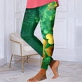 thumbnail image 2 of UVEASISHA High Waisted Yoga Pants Glitter Clover Printed Irish Green Workout Leggings Tummy Control Buttery Soft Running Active Tights St Patricks Day Pant Green XXL, 2 of 6