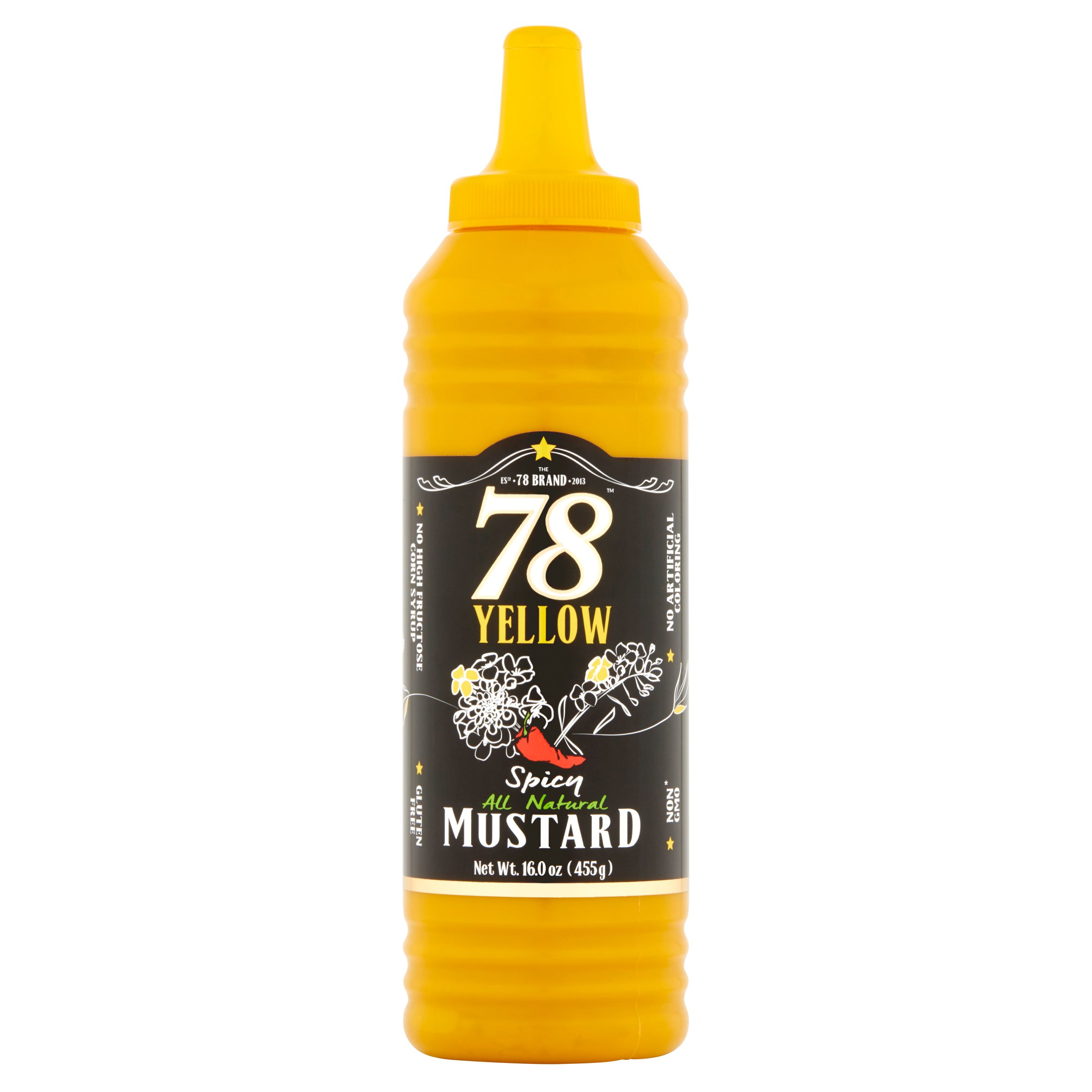 The 78 Brand Mustard Spicy Yellow,16 Oz (Pack Of 12)