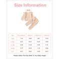 thumbnail image 2 of 6 Months Baby Girls Clothes 12 Months Girls 3PCS Sweater Outfits Set Solid Color Infant Girls Long Sleeve Top Pants Set with Headband Apricot, 2 of 10
