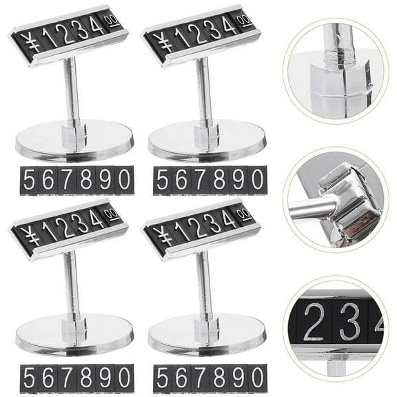 MLINS 4 Pcs and Label Price Tag Lightweight Supermarket Display Stand