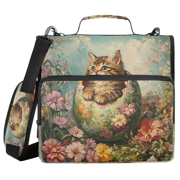 YAZAOO Zipper Binder trapper keeper Documents Organized Design Floral Hatchling Printed