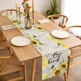 thumbnail image 3 of Sunflower Floral Table Runner 70 Inches Long Farmhouse Dress Scarves, Farmhouse Pastoral Daisy Bees Beige Burlap Dining Tablerunner for Coffee Table/Kitchen Island/Party Décor, 13" x 70", 3 of 8