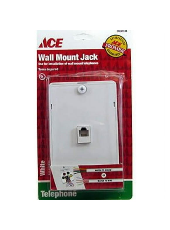 Ace Hardware 3038734 White Wall Mount Telephone Jack
