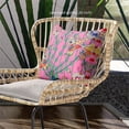 thumbnail image 3 of Amrita Sen Designs  20 x 20 in. Pond Peacock Broadcloth Indoor & Outdoor Zippered Pillow - Pink & Red, 3 of 5