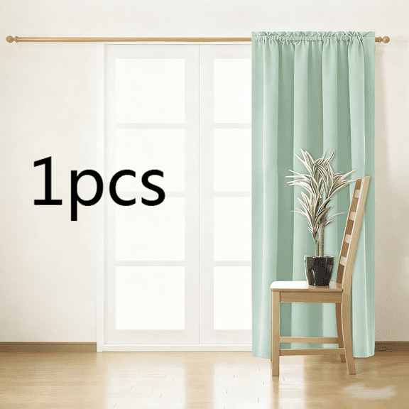 TOOPTY Blackout Curtains 63 Inch Length, Energy Saving & Noise Reducing Bedroom Curtains, Rod Pocket Room Darkening Drapes for Bedroom Living Room,  Curtain Panels(Green)