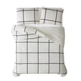 thumbnail image 4 of Truly Soft Kurt Windowpane 100% Microfiber Polyester  3 Piece Full/Queen Comforter Set in Ivory and Black, All Season, Adult Size, OEKO-TEX Certified, 4 of 9