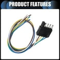thumbnail image 4 of Unique Bargains 1 Set Car 5 Way Flat Trailer Wiring Harness Plug W/ 20 Inch Wire Trailer End Durable 5 Pin Male Connector Trailer Light Black, 4 of 7