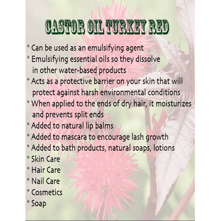Castor Oil Turkey Red Organic Cold Pressed Hexane Free Pure 12 oz
