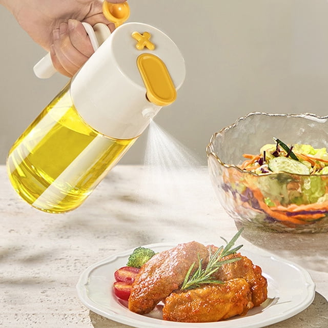 Botella Pulverizadora de Aceite de Vidrio de 460 Ml | a Prueba de Fugas, con Prensa y Pulverizador | Gran Capacidad para Cocinar En Barbacoa | Pulverizador Multiusos para Asar, Freír y Hornear