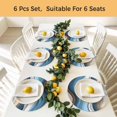 thumbnail image 5 of Blue Beige Ombre Round 15 Inch Placemats Set of 6, Moire Geometric Abstract Modern HeatResistant Non Slip Place Mats for Dining Table, Wipeable Braided Kitchen Table Mats for Housewarming, 5 of 9