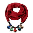 thumbnail image 2 of Utoimkio Vintage Ethnic Style Women's Scarf Crystal Bead Pendant Necklace Scarf Jewelry Accessory Soft Infinity Scarves for Women, 2 of 2