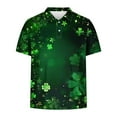 thumbnail image 4 of KeShDi Men's T-Shirts St Patricks Men's St. Patrick's Day Printed Casual Short-sleeved Lapel Top/shirt Multicolor 2X, 4 of 5
