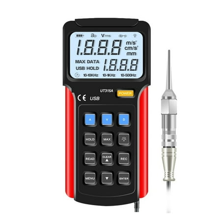UT315A Industrial Digital Vibration Meter Device Probe Vibration Analyzer Precision ure Vibrator Tester Handheld ,Easy to Operate