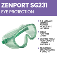 thumbnail image 3 of Zenport SG231 Chemical Splash Goggles with Clear Fog Free Lens and Reinforced Border - 3 Pack, 3 of 4