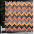 thumbnail image 3 of Ambesonne Chevron Shower Curtain, Zigzag Rustic Lines Pattern, 69"Wx84"L, Burnt Sienna, 3 of 4