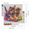 thumbnail image 2 of Pintura de diamante 5D DIY, kit de perro con taladro redondo completo, decoración del hogar, arte artesanal, 30x30cm, 2 of 9