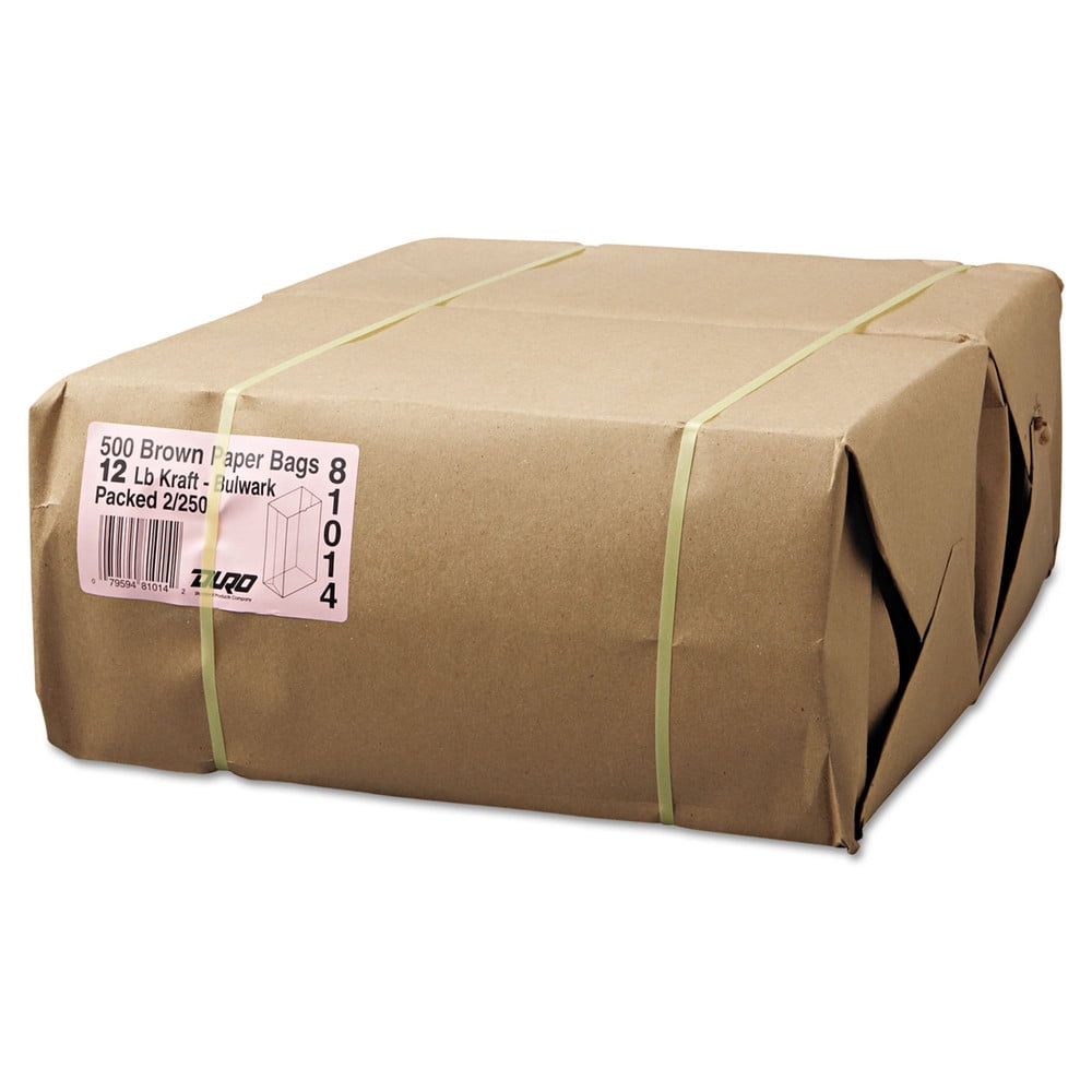 General 50lb #12 Grocery Bag Paper Heavy-Duty 7 1/16 x 4 1/2 x 13 3/4 500 bags 