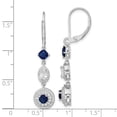 thumbnail image 2 of Finest Gold Sterling Silver Cheryl M Rhodium-Plated Blue Glass & CZ Leverback Earrings, 2 of 5