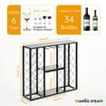 thumbnail image 4 of Mango Steam Wine Rack Console with Glass Table Top (34 Bottle, Black), 4 of 14