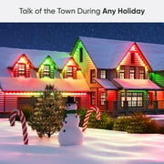 Nanoleaf Essentials Matter Smart Multicolor Permanent Outdoor Lights (49ft) – Plug-in Rgbicw LED Pucks