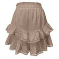 thumbnail image 4 of MIXUE Skirts For Women Summer Solid Color High Waist Ruffled Casual Boho Mini Tennis Skirt Streetwear,Brown,XXL, 4 of 5