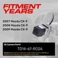 thumbnail image 2 of Master Tailgaters Replacement for Mazda CX-9 Backup Camera (2007-2009) OE Part # TD14-67-RC0A, 2 of 7