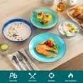 thumbnail image 4 of MALACASA 24-Piece dinnerware Set for 6, Stoneware dinner set plate, Blue, 4 of 8