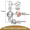 thumbnail image 5 of 925 Sterling Silver Magnetic Necklace Clasp Rhodium Plated Round Magnetic Clasps for Necklaces Jewelry Lock with Lobster Clasp for Women Women 2.50 Grams Birthday Christmas Gifts, 5 of 8