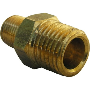 LASCO 17-8709 1/4-Inch Male Pipe Thread by 1/8-Inch Male Pipe Thread Brass Hex Nipple