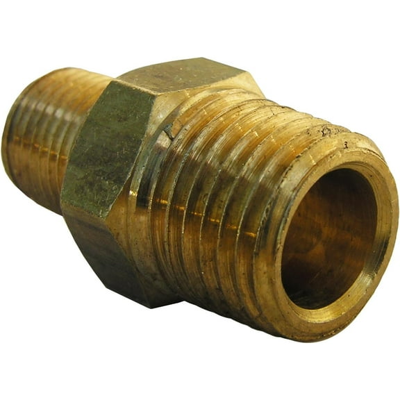 LASCO 17-8709 1/4-Inch Male Pipe Thread by 1/8-Inch Male Pipe Thread Brass Hex Nipple