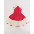 thumbnail image 3 of Woonie Handmade Full Sleeves Ear Design Hooded Sweater-Coral & Cream, 3 of 5