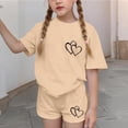 thumbnail image 4 of Ensemble Deux Pièces pour Filles, Haut à Manches Courtes et Short, Col Rond, Tenue d'Été Décontractée avec Petits Imprimés, 4 of 7