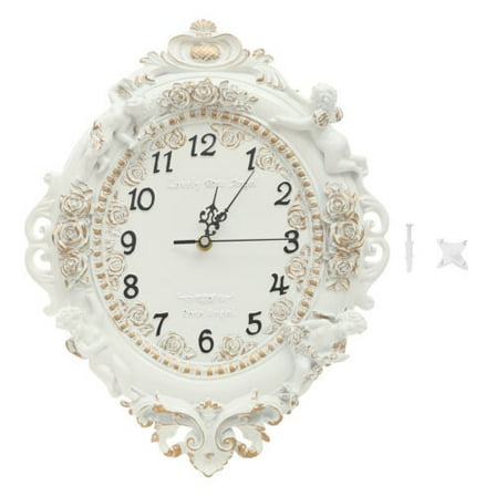 Miumaeov European Style Wall Clock Large Wall-mounted Decorative Wall Clock For Living Room