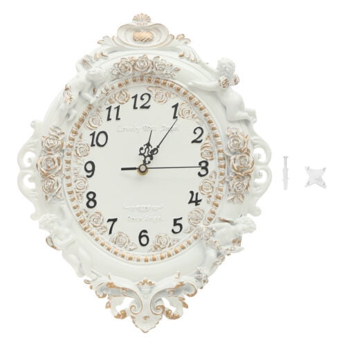 Miumaeov European Style Wall Clock Large Wall-mounted Decorative Wall Clock For Living Room