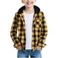 thumbnail image 2 of Teen Button down Boys Shirt Plaid Hooded Long Sleeve Shirt Lightweight Boys Fall Jacket Boys Tops Size 13-14 Years, 2 of 9