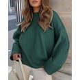 thumbnail image 3 of Suéter PRETTYGARDEN Oversized Peludo Cuello Redondo Verde Oscuro XS, 3 of 8