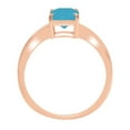 thumbnail image 3 of 1 ct Radiant Cut Simulated Turquoise Solitaire 14K Rose Gold Womens Engagement Ring, 3 of 4