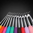thumbnail image 2 of Crochet Hook Set with Ergonomic Handles, 12Pcs Multicolor Crochet Hooks for Arthritic Hands, Smooth Knitting Needles Kit Weave Yarn Craft Set, 2mm - 8mm, DIY Knitting Accessories for Beginners, 2 of 10