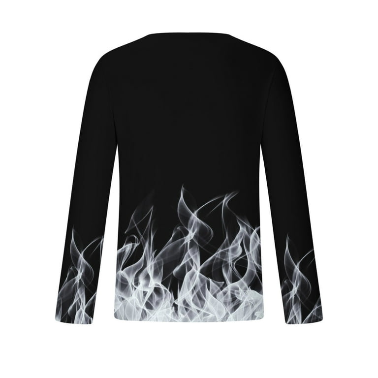 T Shirts for Man Fashion 3D Flame Print Graphic Tees  