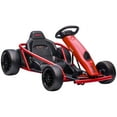 thumbnail image 3 of Aosom 24V 8.1 MPH Electric Go Kart with Music, Horn, Slow Start, Red, 3 of 10