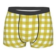 thumbnail image 4 of Goofa Yellow Checkboard Printed Men's Boxer Briefs Underwear, Moisture-Wicking Underwear, Trunk,Soft and Breathable Cotton Underwear-X-Large, 4 of 9