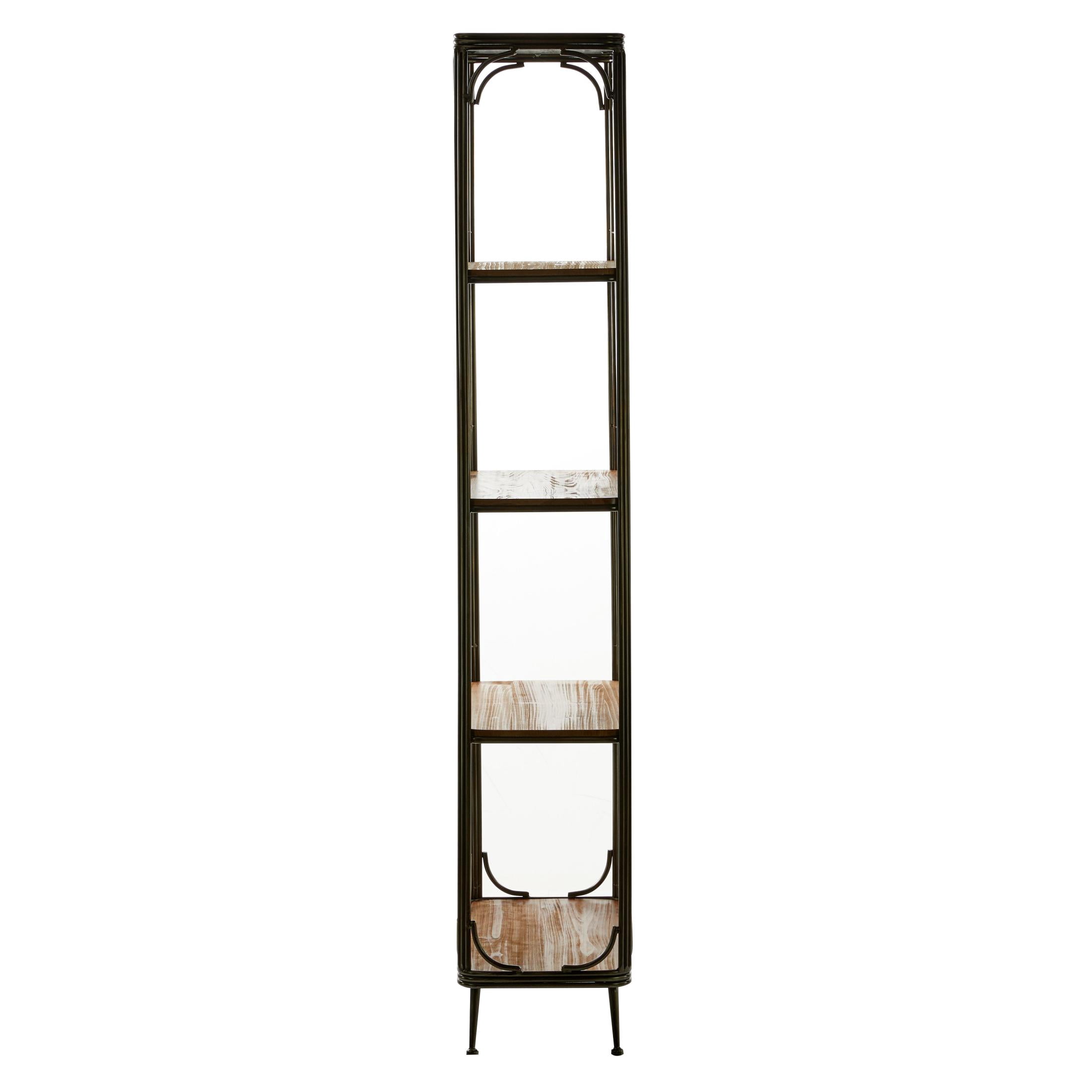DecMode 24" x 71" Brown Wood 5-Tier Shelving Unit, 1-Piece