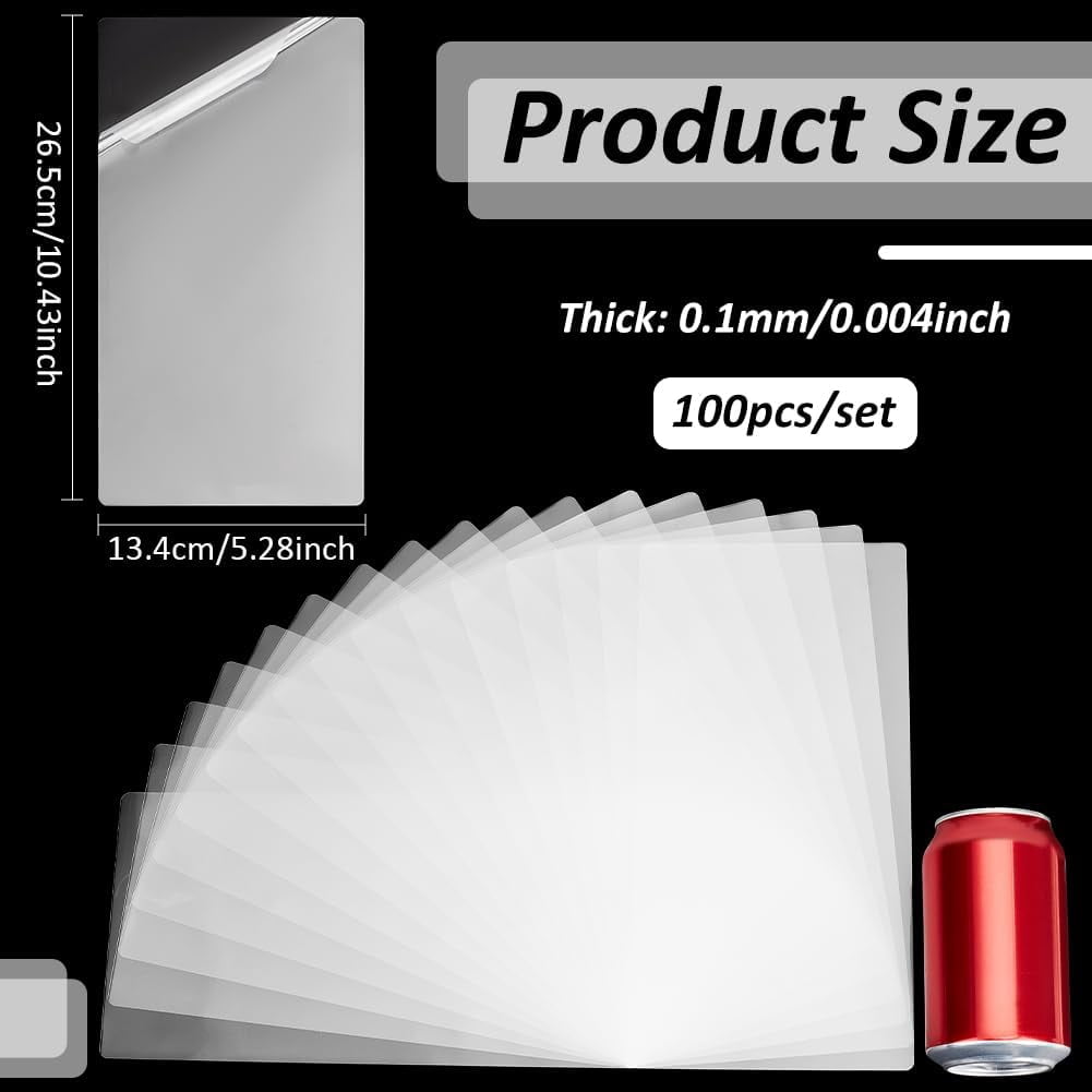 1set 100Pcs Plastic Laminating Pouches Thermal Laminating Sheets Photo Protecting Sheets for Photos and Notes 10.43x5.28x0.004 inch Clear