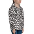 thumbnail image 3 of Lsque Black White Stripes Patten Youth Hoodie Sweatshirt Pullover with Kangaroo Pocket Boys and Girls Hoodie Warm Hoodie for Kids-Small, 3 of 6