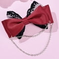 thumbnail image 7 of vlrwzc Bow Clips Barrettes Fascinators, Gothic Style Lace Hair Clips with Chain Bow Hair Clip Vintage Halloween Headdress Hairpin Hair Accessories for Women, 7 of 7