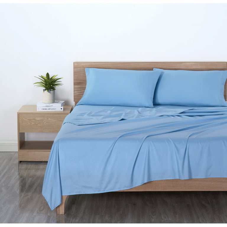 Mainstays Twin Microfiber Bed Sheet Set Light Blue Piece with