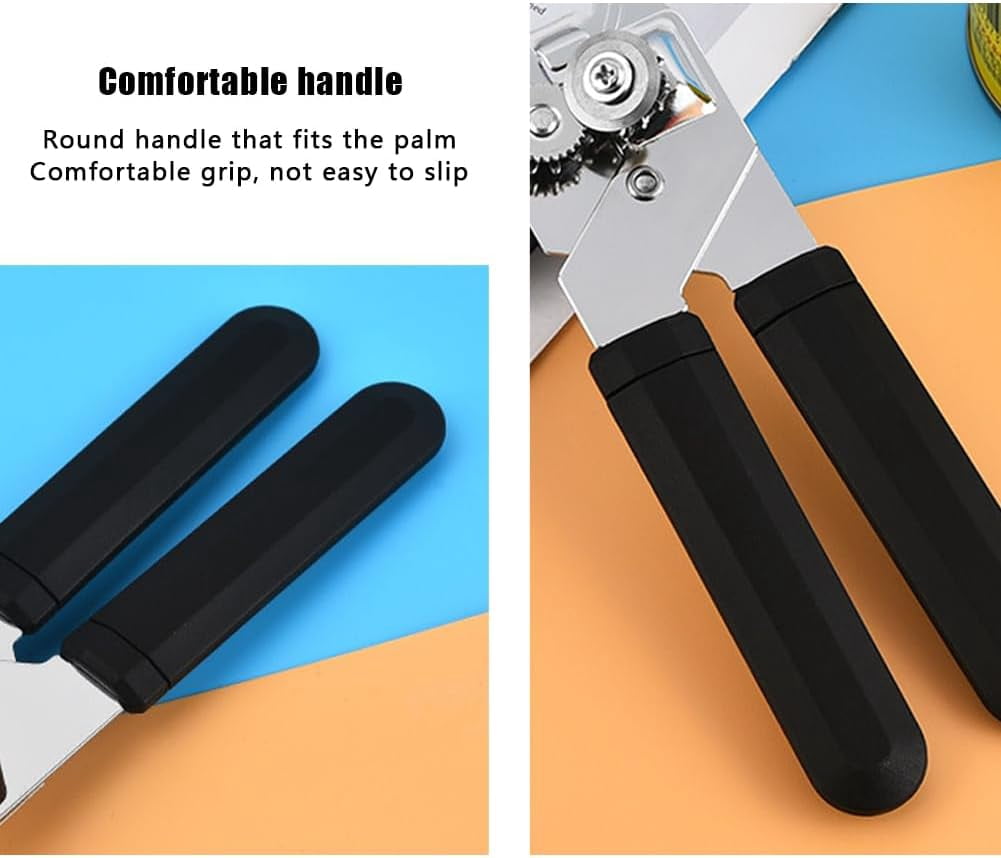 FRKSMD-Stainless Steel Manual Can Opener, Multifunctional Heavy Duty Hand Held Can Openers with Easy Turn Knob, Kitchen Essentials for Seniors, Sharp Blade&Smooth Edge for Seniors