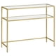 thumbnail image 1 of VASAGLE Mesa de Consola, Mesa de Entrada, Marco de Metal, Extremo del Sofá, Tablero de Vidrio Templado, Patas Ajustables, para Salón, Entrada, Pasillo, Dorado y Transparente, 1 of 5