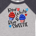 thumbnail image 4 of Inktastic 4th of July Red, White and Blue Sweetie Cupcakes and Stars Boys or Girls Baby Bodysuit, 4 of 5